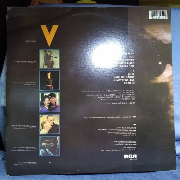 Eurythmics 1984 For The Love of Big Brother Soundtrack Vinyl record RARE!!!!!! - Picture 2 of 4